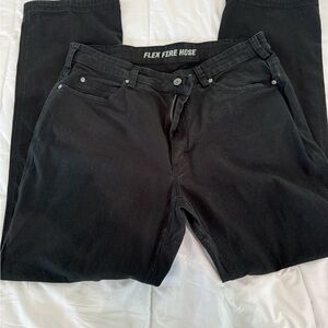 Men's DuluthFlex Fire Hose Relaxed Fit 5-Pocket Pants - 38 x 34 Black men's pant